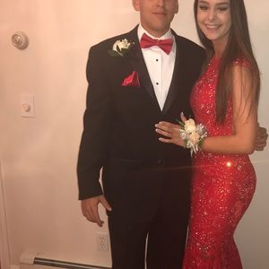 Red Lace Jovani Prom Dress